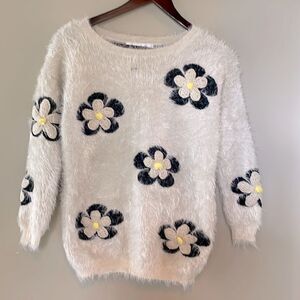 Sans souci fuzzy textured sweater